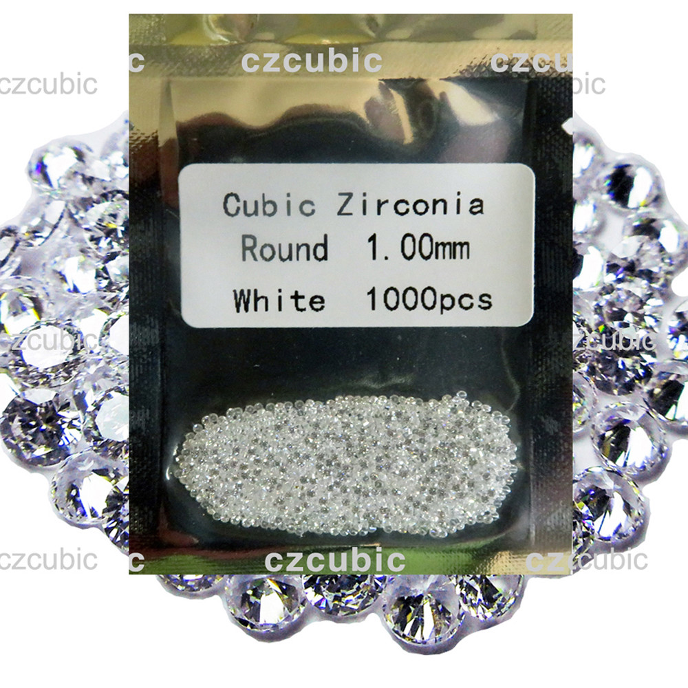 ROUND CUBIC ZIRCONIA CZ LOOSE STONES 1000 PCS 1.0 – 3.0 MM 5A QUALITY SHIP IN US