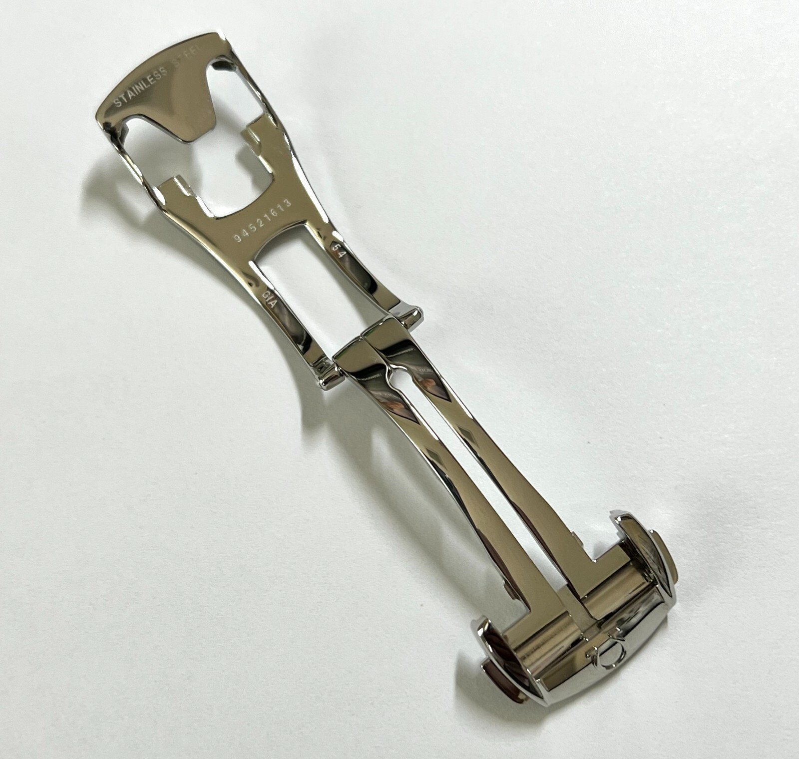 ORIGINAL OMEGA 16mm POLISHED STEEL DEPLOYMENT WATCH BUCKLE CLASP #94521613