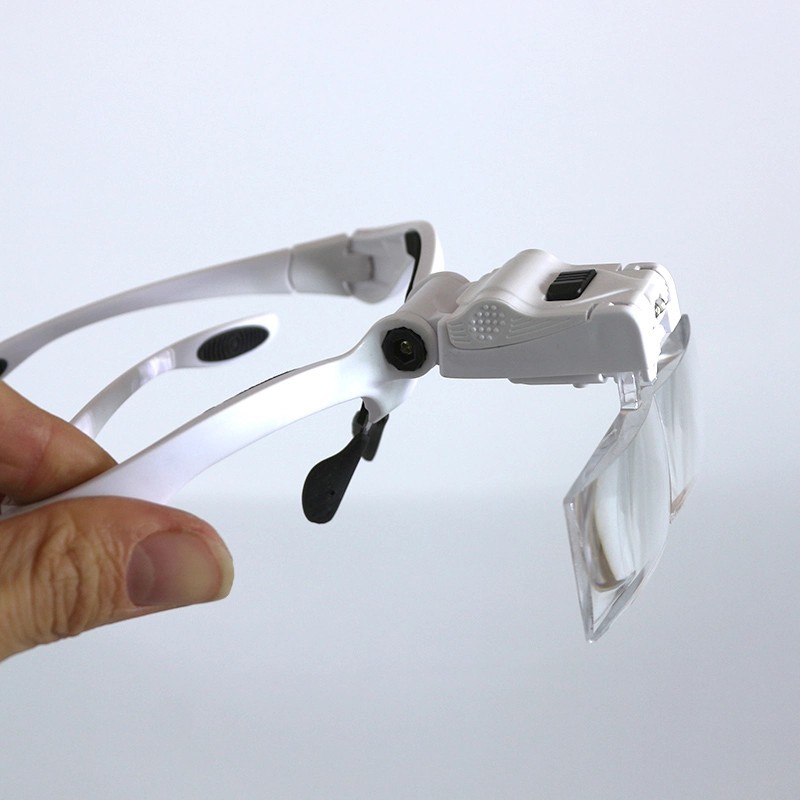 LED Jewelers Head Headband Magnifier Illuminated Visor Magnifying Glasses Loupe
