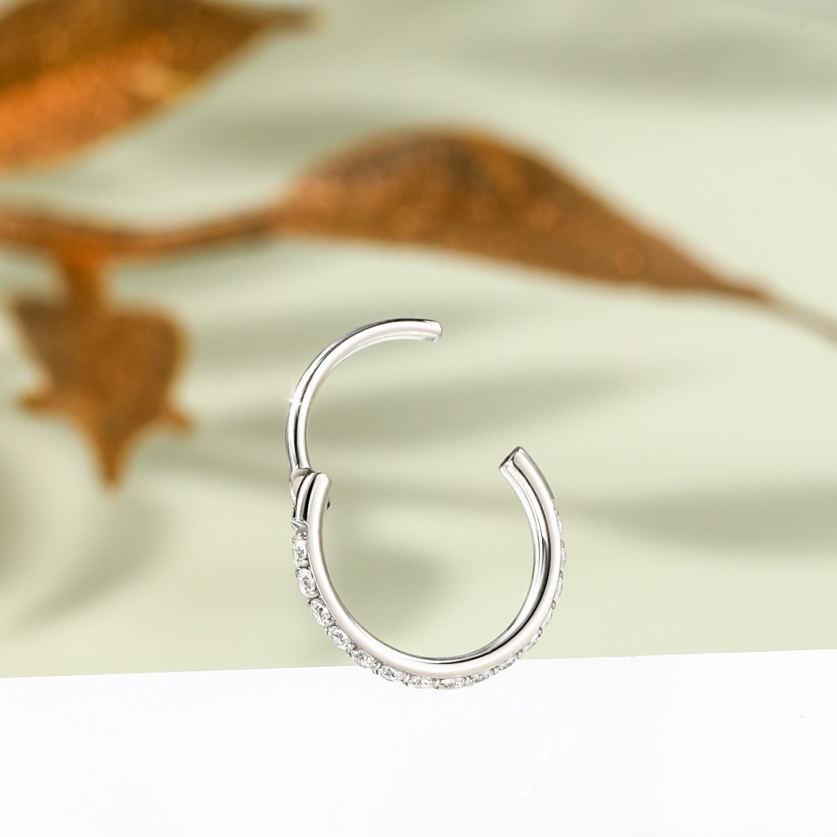 Septum Clicker Surgical Steel CZ 20G 18G 16G Helix Cartilage Lobe Snug Piercing