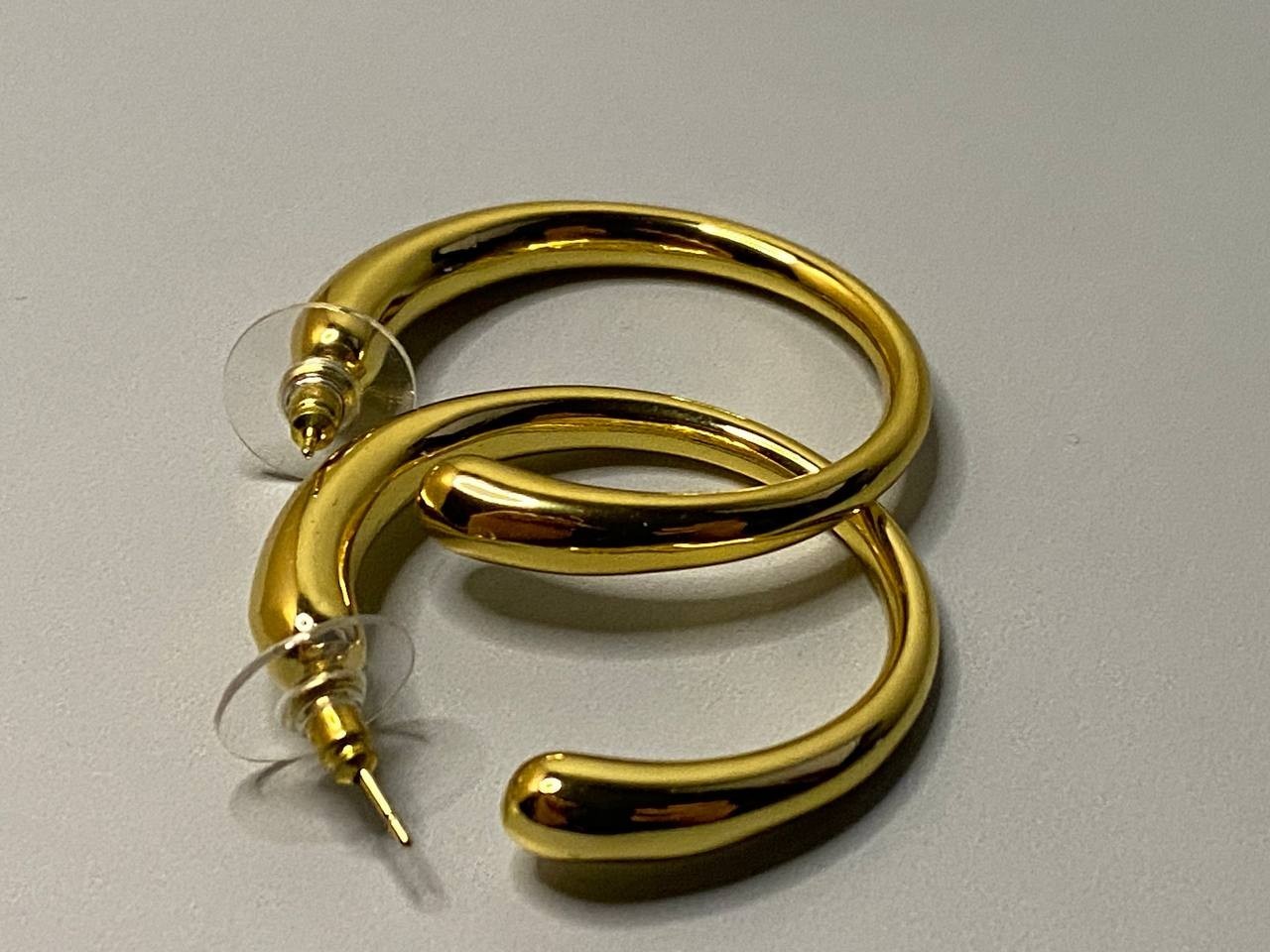 Yves Saint Laurent Gold Chunky Hoop Earrings