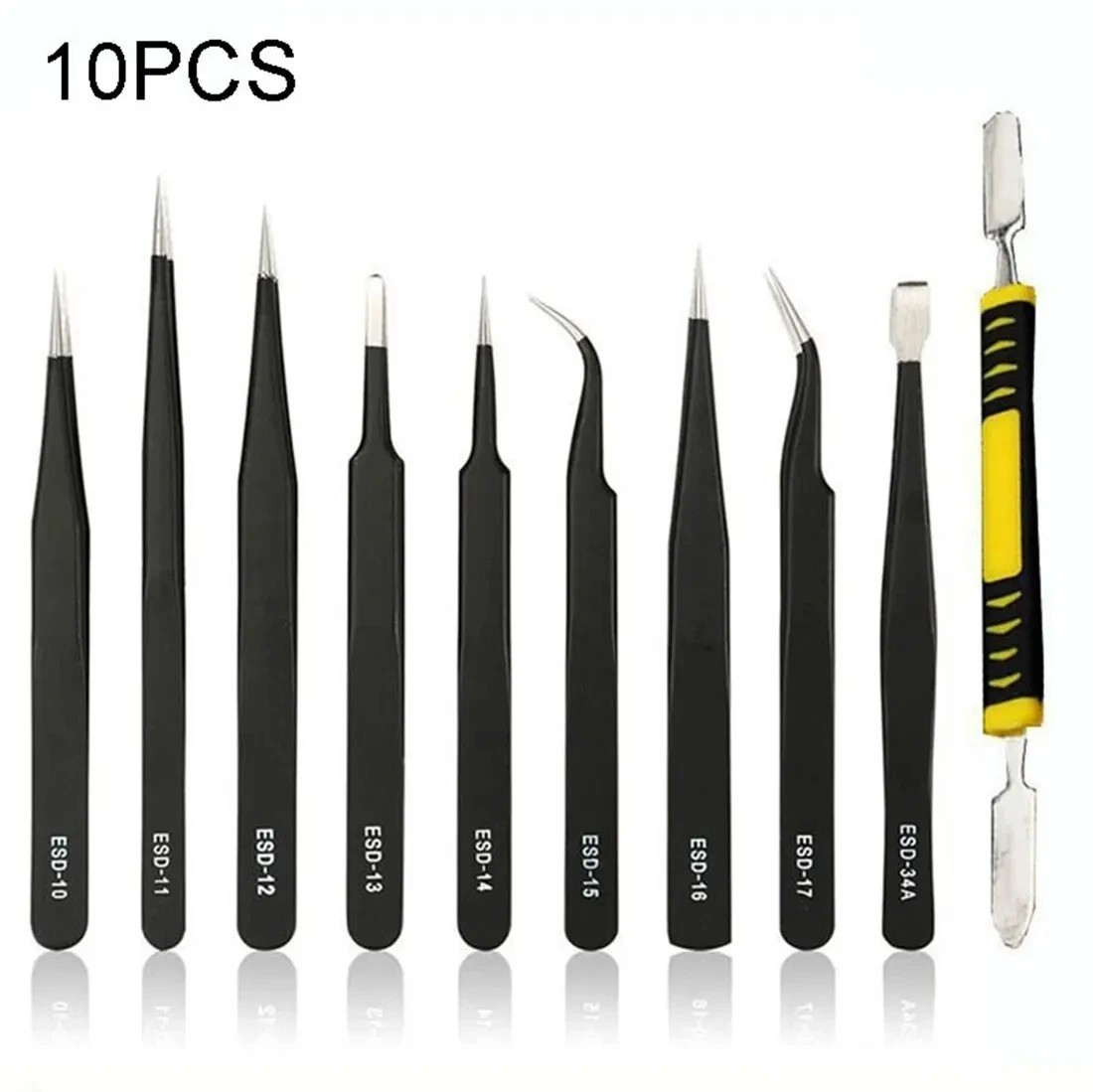 Stainless Steel Precision Tweezers Set Anti Static Electronic Repair Tools