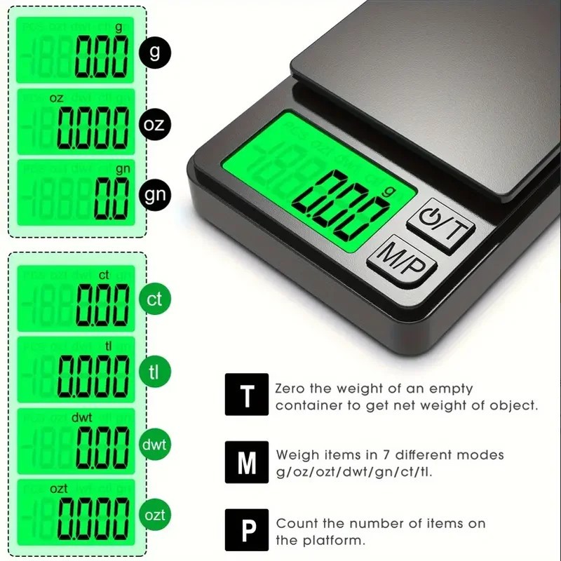 Pocket Scale, 1000G X 0.01G Precision Gram Scale, Small Digital Scale Grams Ounc