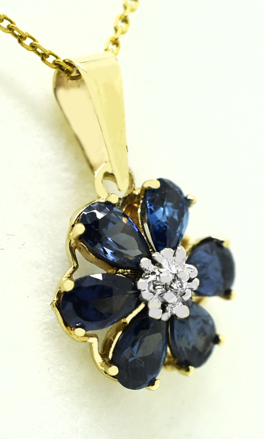 TANZANITE 1.54 Ct & GENUINE DIAMOND PENDANT 10K GOLD – AAA Quality Grade