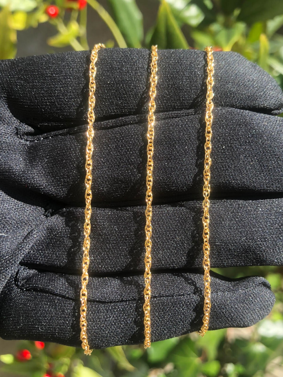 Real Genuine Solid 1/20 14K Yellow Gold Rope Chain Necklace 20 Inch Men Women