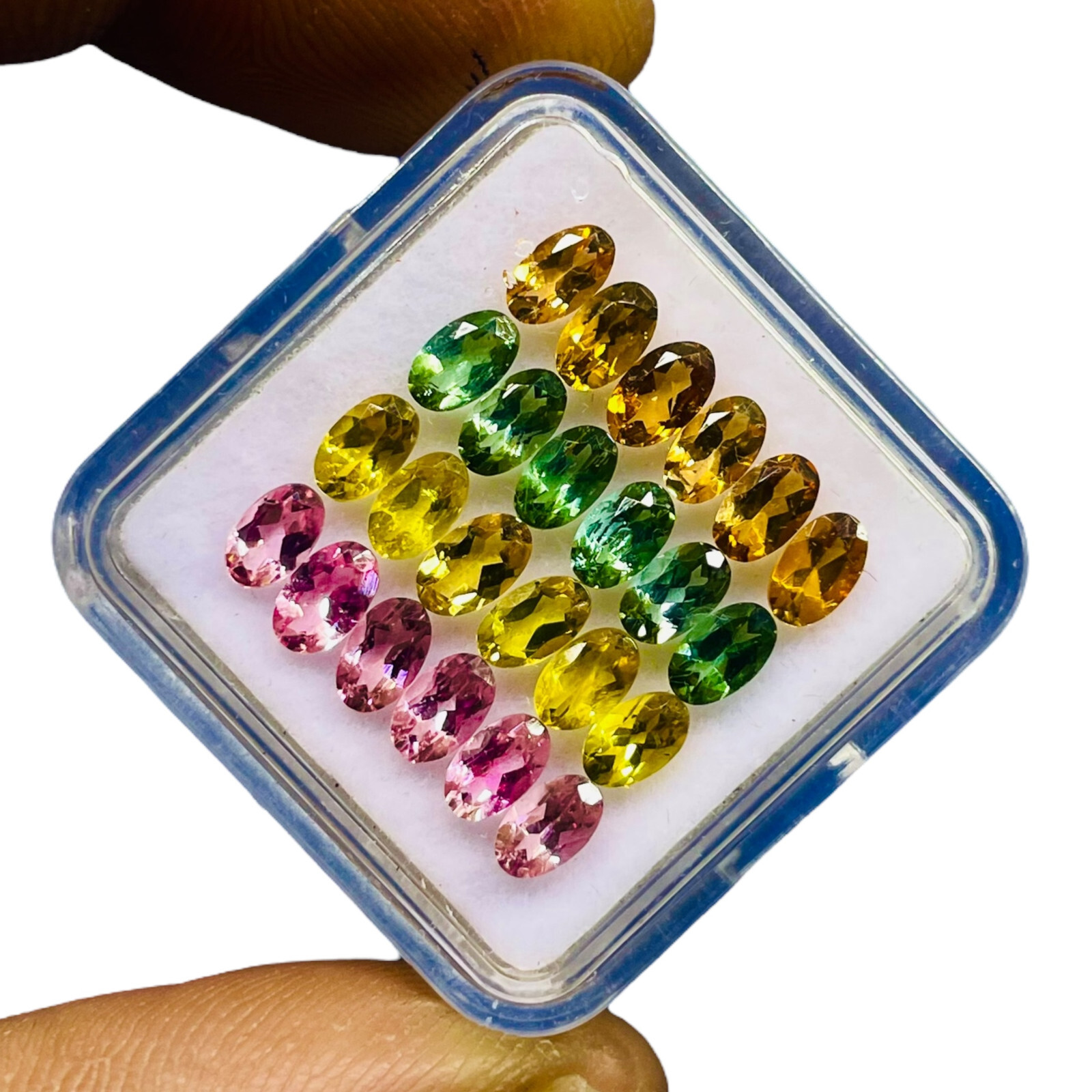 VVS 24 Pcs Natural Multi Tourmaline 5x3mm Oval Cut Loose Untreated Gemstones