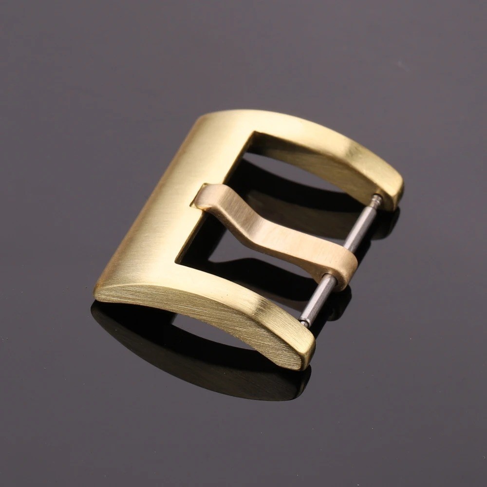 Metal Watch Band Pin Buckle Durable Bronze Solid Copper Strap Clasp 18-24mm