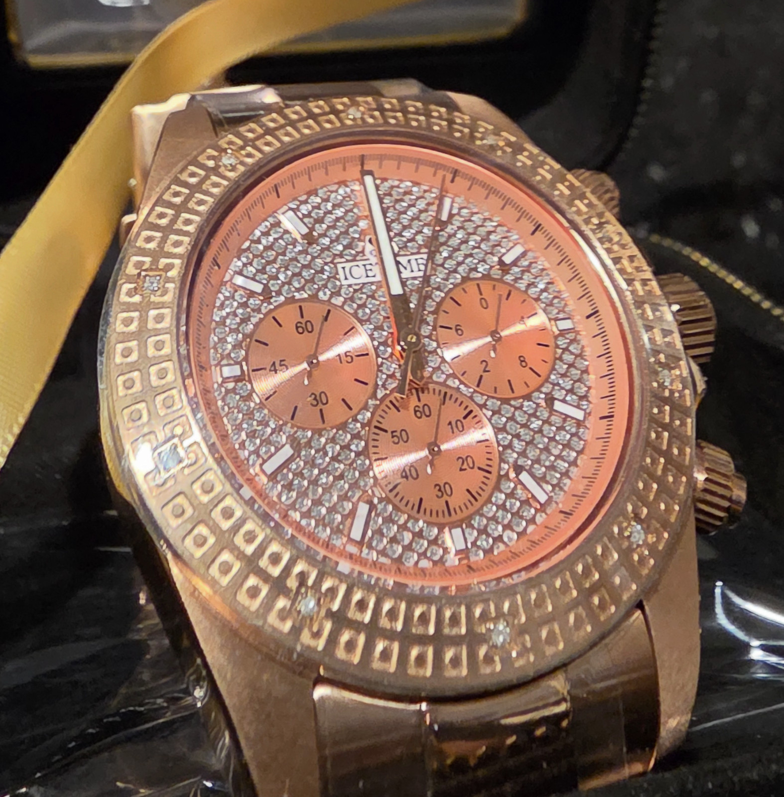 IceTime APEX Rose Gold 40mm Men’s Watch – 0.10ct Natural Diamonds – NEW Box