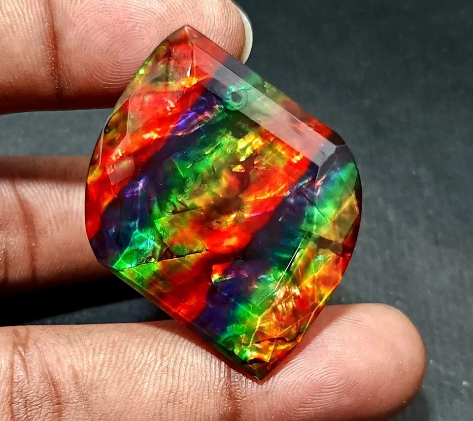 60 Ct Natural Ammolite Fancy Opal-Like Organic Doublet Rare Loose GEMSTONE