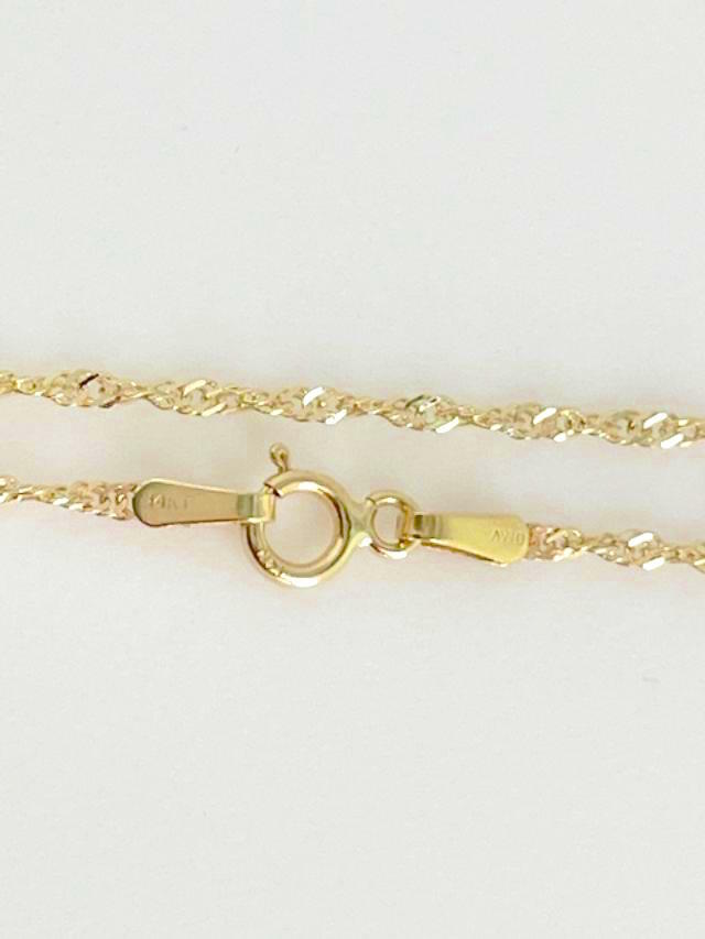 14K Solid Yellow Gold S-020Y Singapore Chain 1.0 Grams Length 16 inches (40 cm)