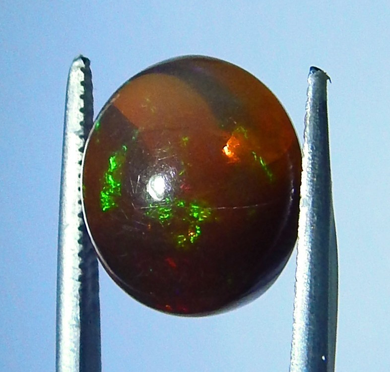 6ct Ethiopian Orange Precious Black Opal Natural Earth Mined Unheated Oval Cab