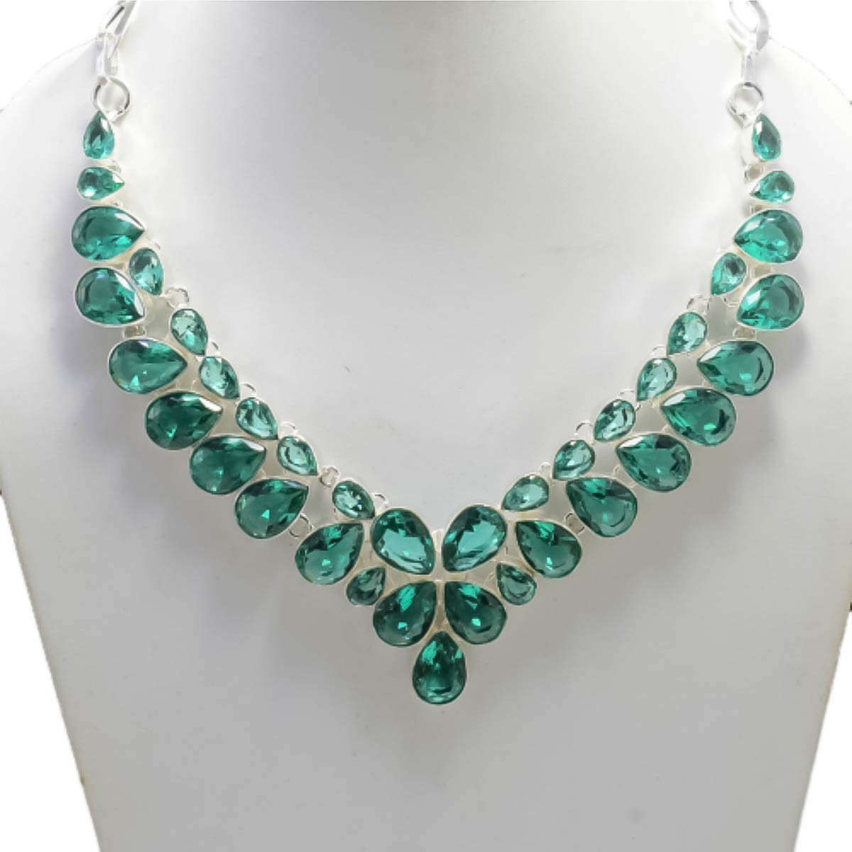 Paraiba Tourmaline Gemstone 925 Sterling Silver Jewelry Necklace Size-17-18″