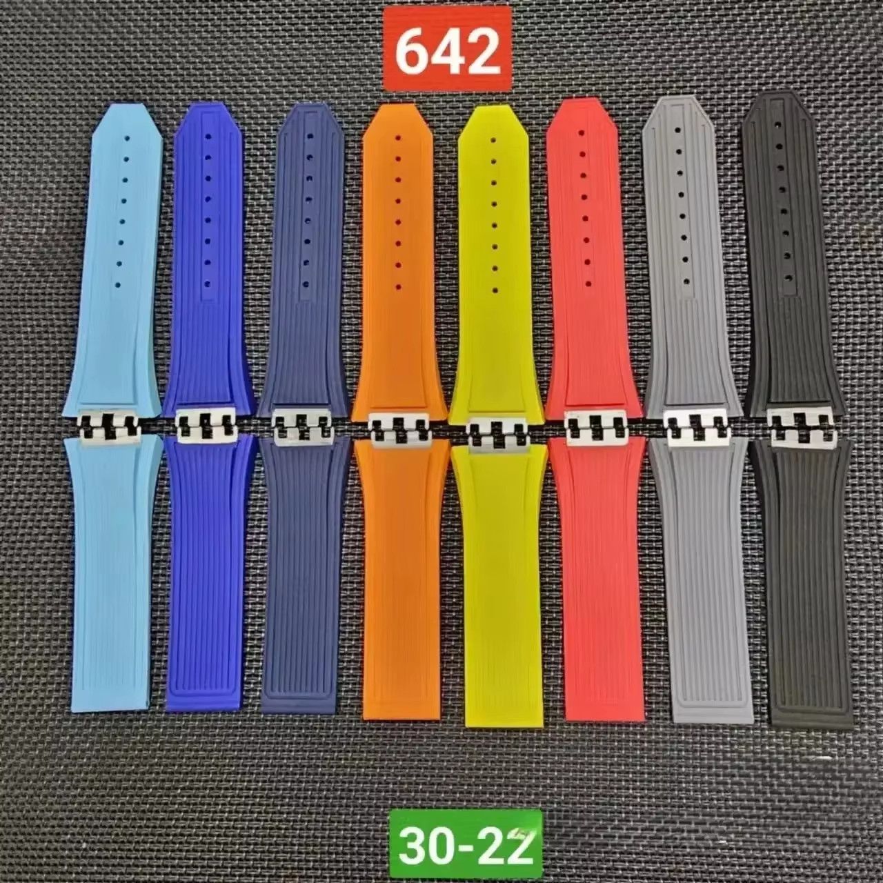 30/22mm Rubber Watch Strap Fits HB Spirit of Big Bang 42mm 642 Series