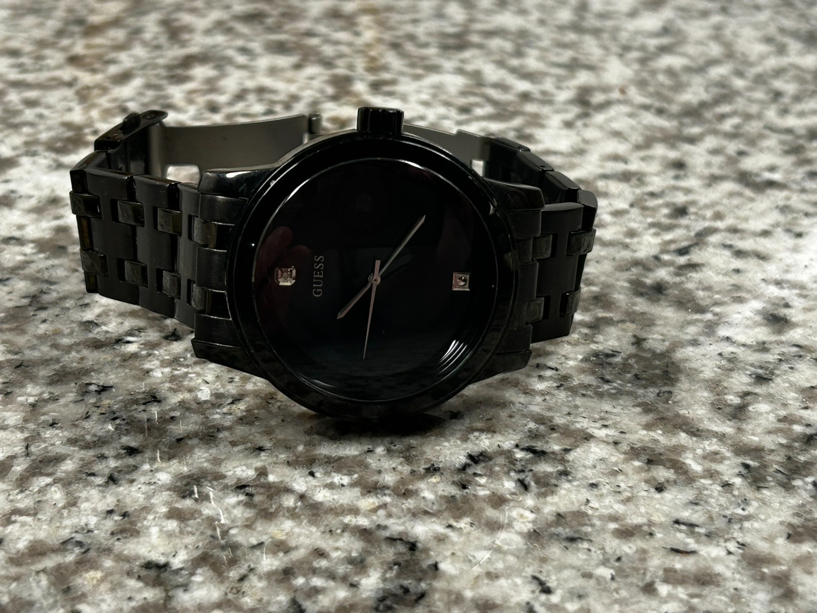 Used GUESS Black Stainless Steel Wrist Watch