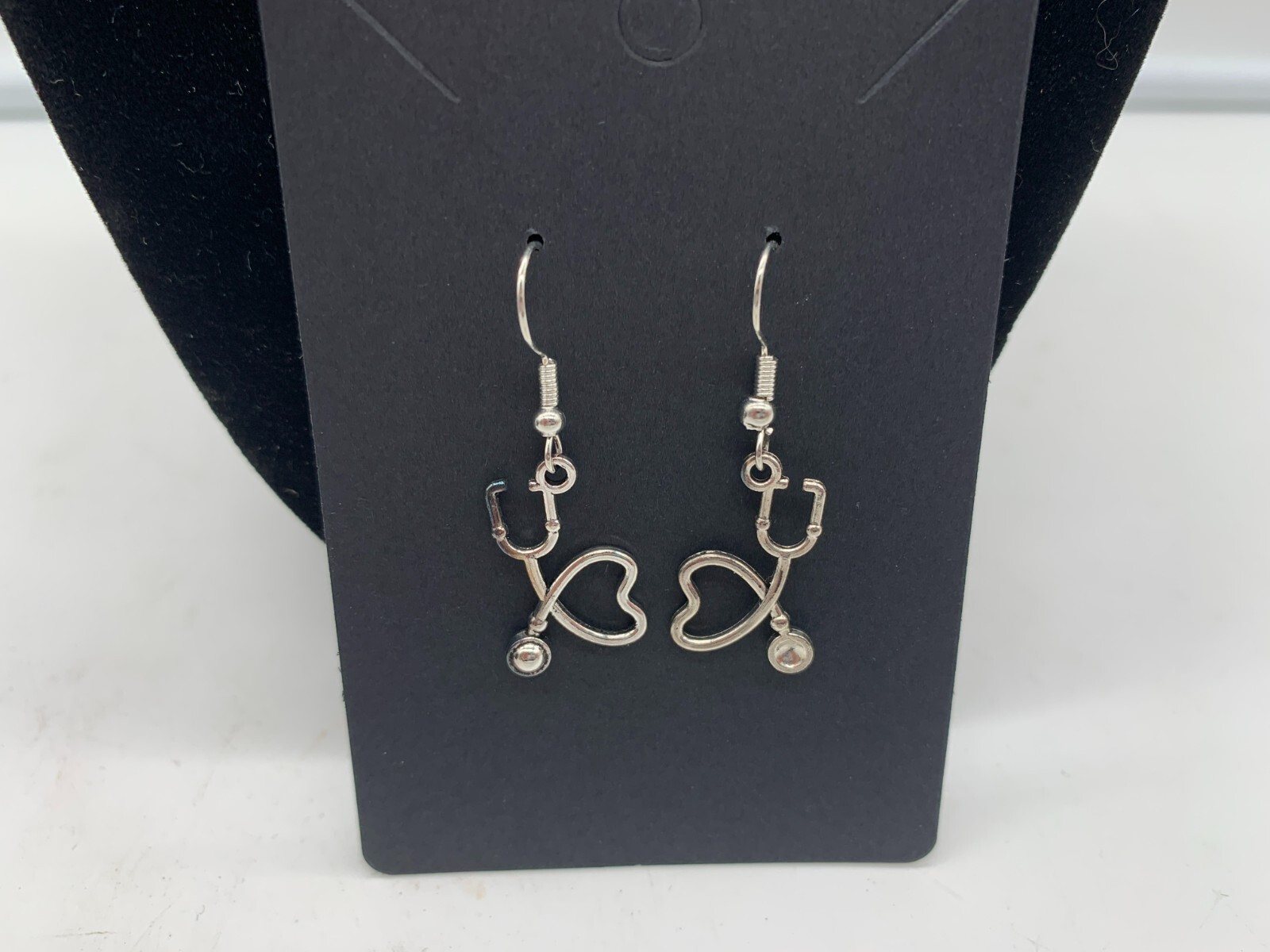 Metal Silver Stethoscope Dangle Earring Set DD01B10119