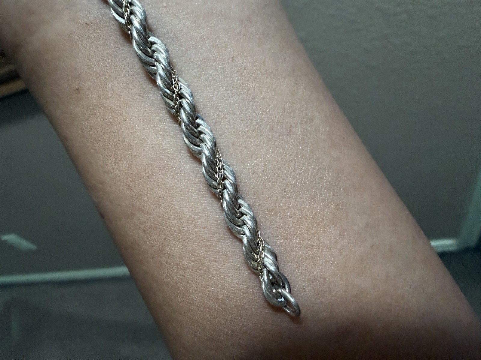 tiffany and Co 925 Sterling Silver Rope Chain Bracelet