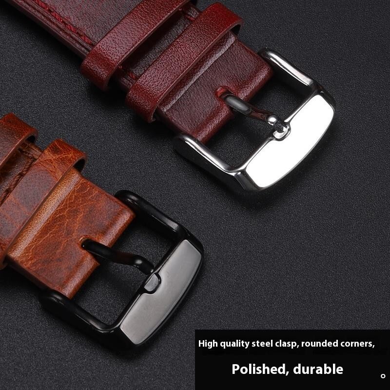 For Casio AE-1200 AE-1300 Genuine Leather Watchband Retro Burst Pattern Strap 18