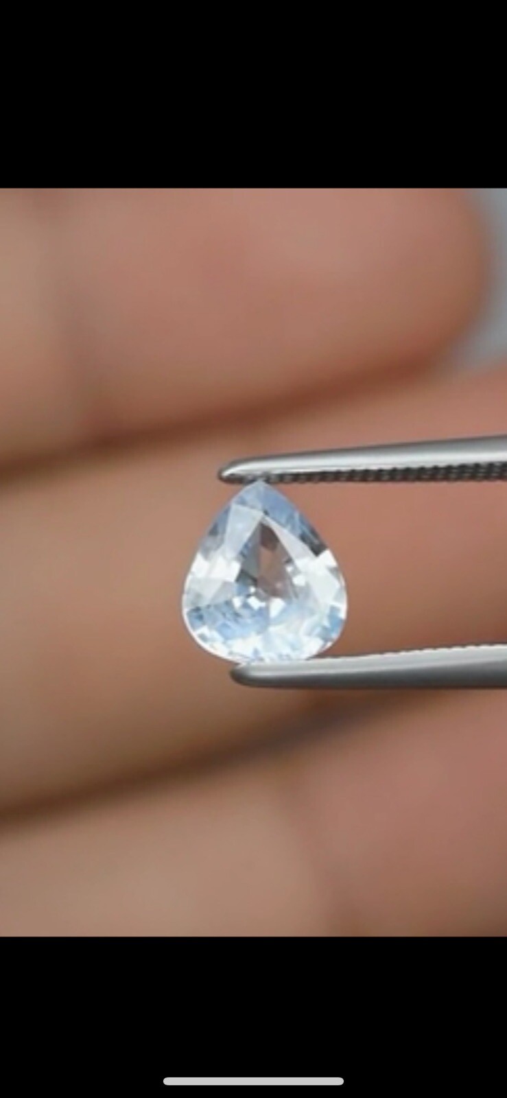1.00ct 6.8×5.8mm Pear Light Blue Sapphire Ceylon, Heated