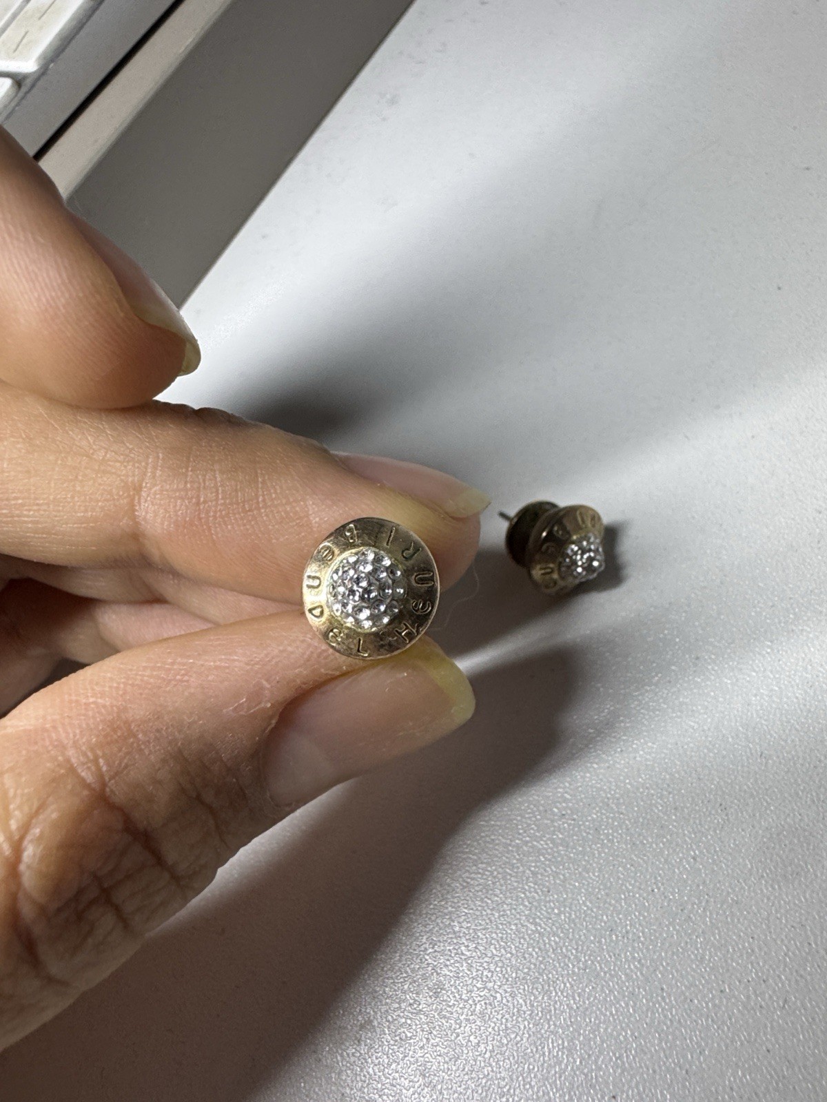 Henri Bendel Gold-Tone Pavé Disc Stud Earrings