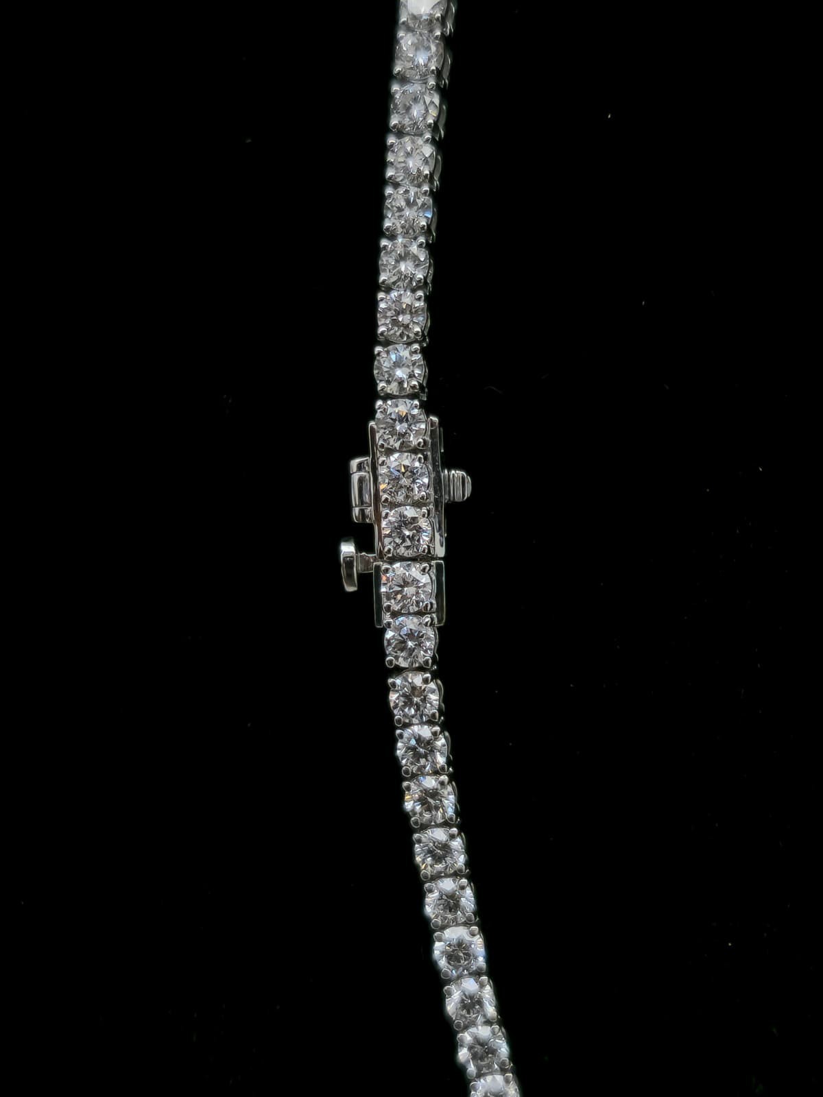 10.00 Ct Lab Grown Diamond Tennis Necklace 14k White Gold 13 Gm E F VVS 17 Inch