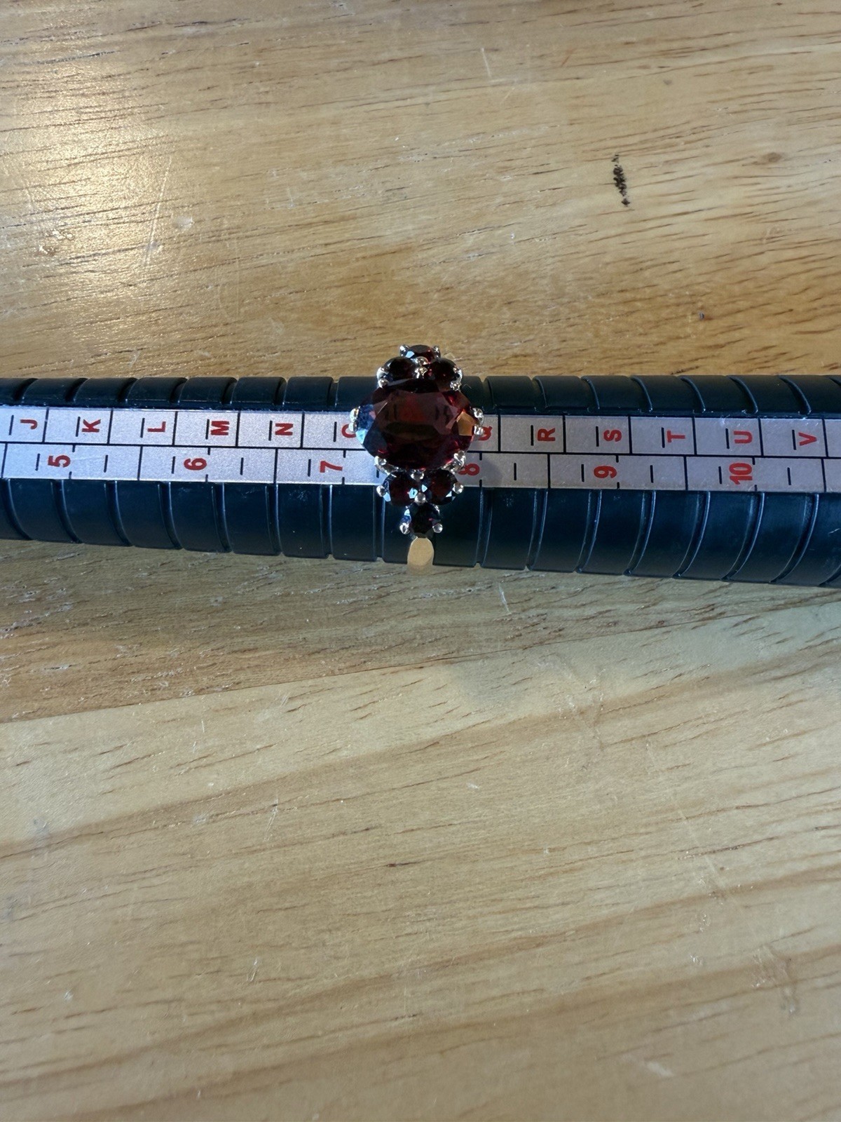 Antique Victorian Garnet 9 Carat Gold Ring England PLS Manufacturer Size 7 1/2