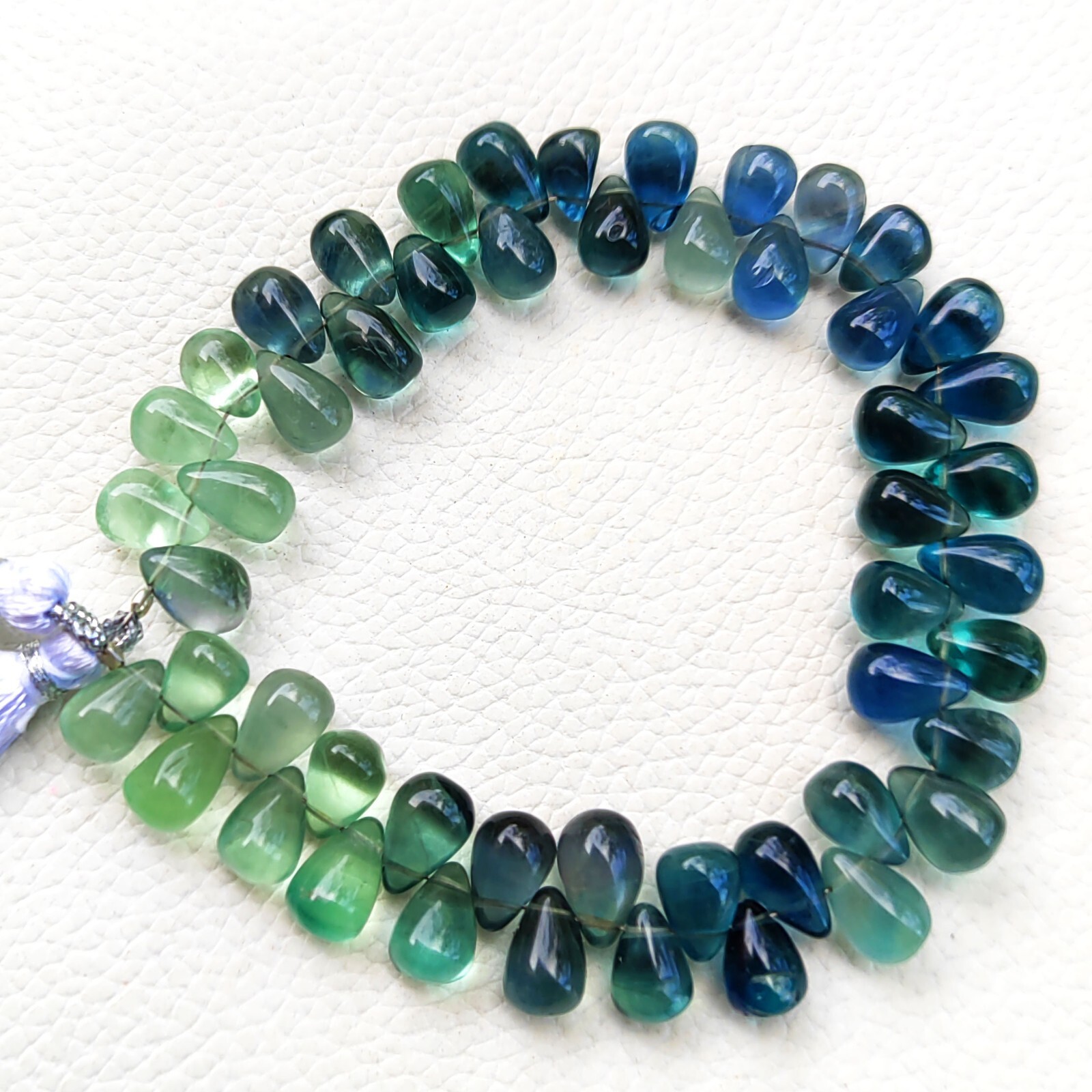 Natural Rainbow Fluorite Gem 10×6 mm Size Smooth Teardrop Beads 8″ Strand