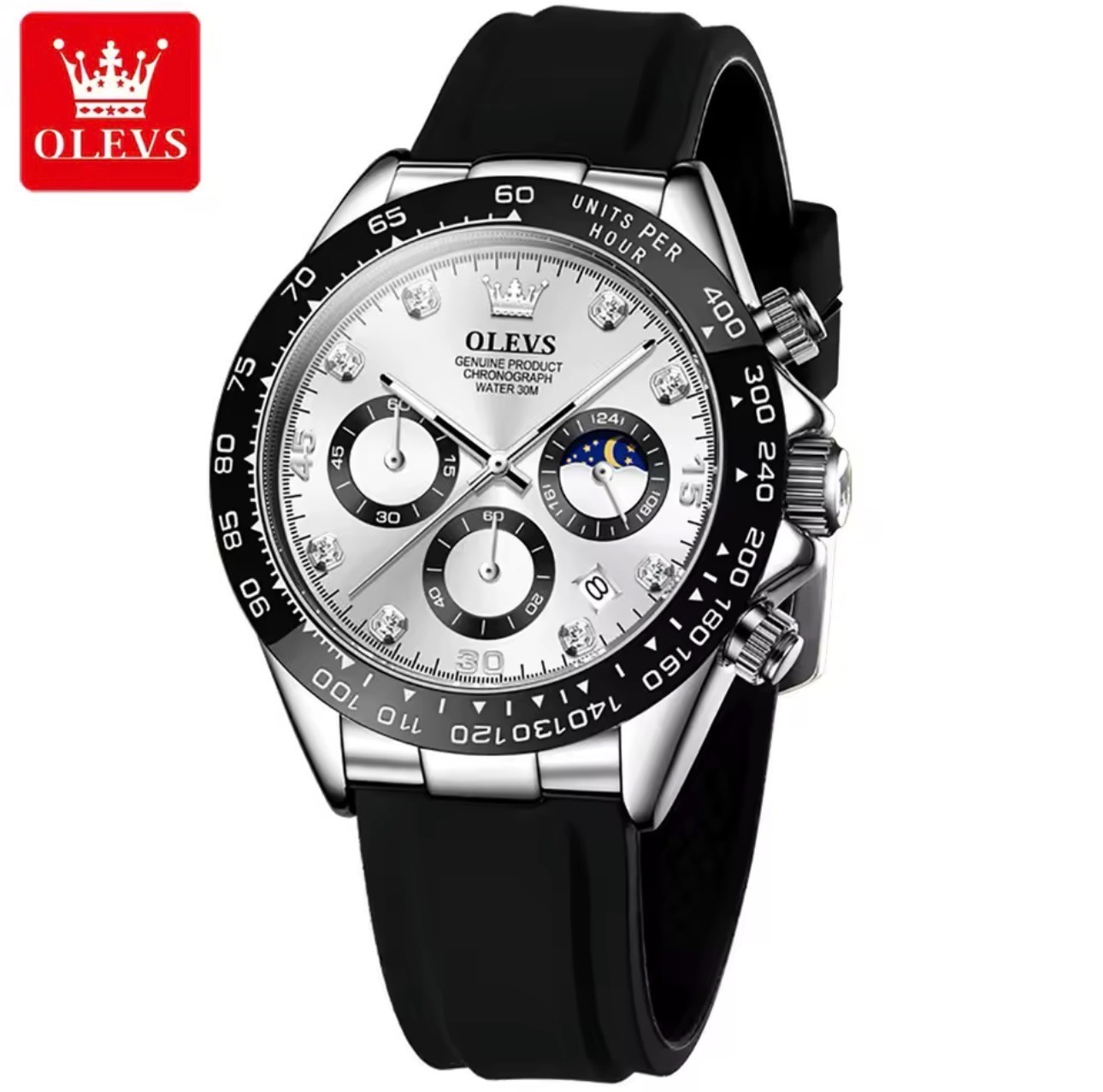 OLEVS Men’s Luxury Quartz Watch Waterproof Luminous Chronograph Date Wristwatch