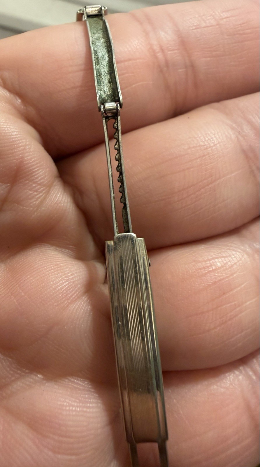 1920’s LADY IOCO 14K WHITE GOLD & SAPPHIRE WATCH W/ ORIGINAL 1/20 GF BAND -RARE!
