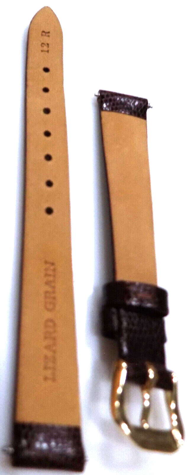 12mm Regular Brown Timex Simulated Lizard Grain Watch Band 7 3/16″ (184mm) Long
