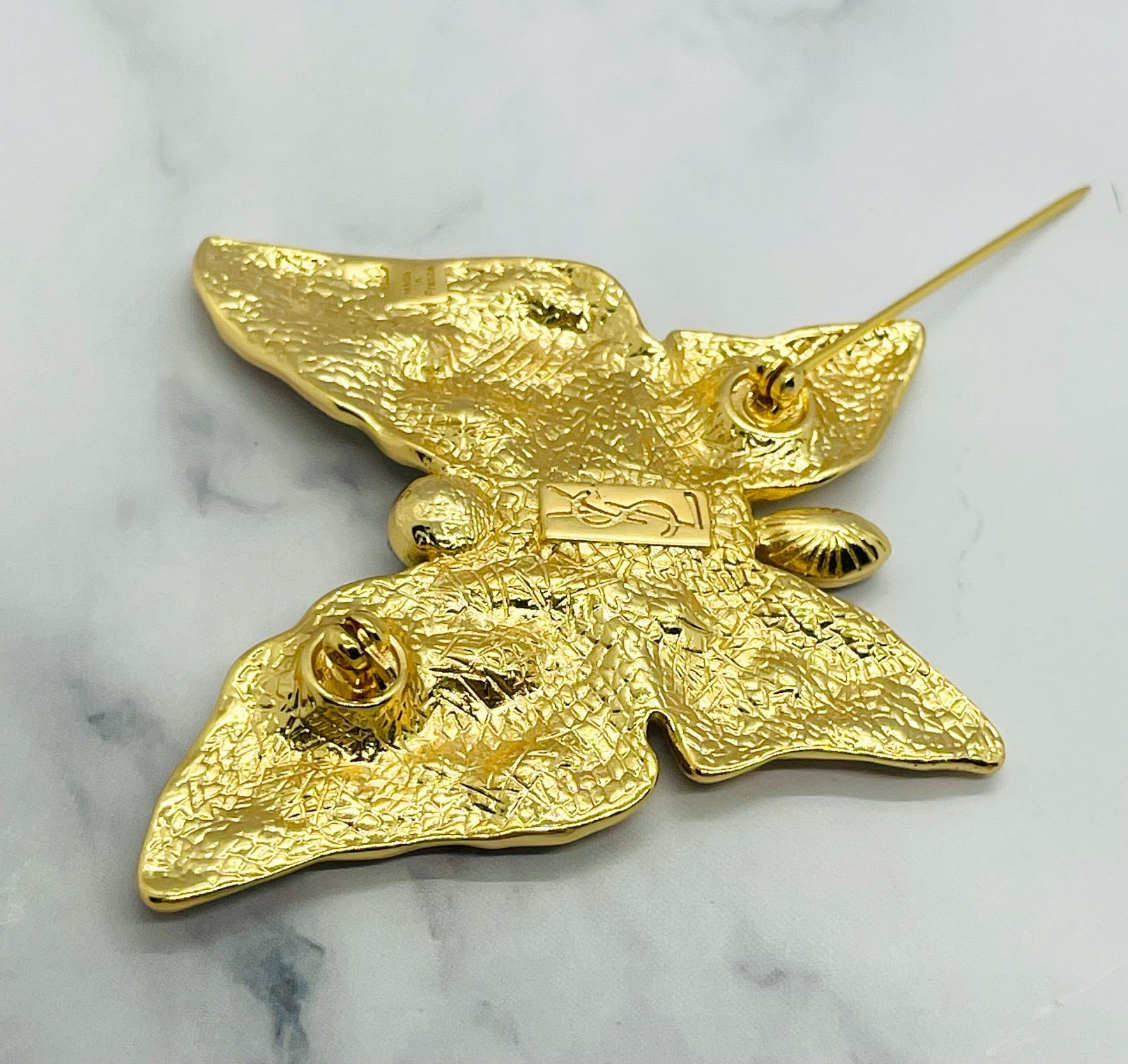 YSL YVES SAINT LAURENT Butterfly Statement Brooch Pin – Pre owned / MI6352