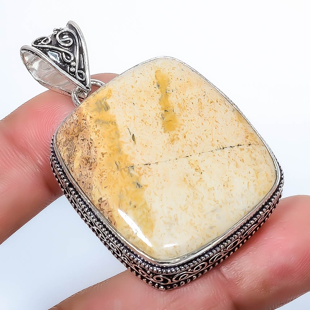 Natural Picture Jasper – Oregon 925 Silver Plated Fine Art Pendant1.95″ P2-611