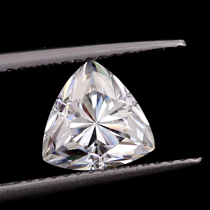 Loose Moissanite Diamond Trillion Brilliant Cut Aqua Blue with GRA Certificate
