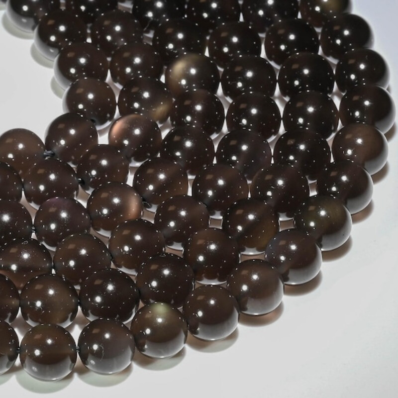 4mm 6mm 8mm 10mm 12mm 14mm 18 Mm 20mm Natural Rainbow Black Ice Obsidian Beads
