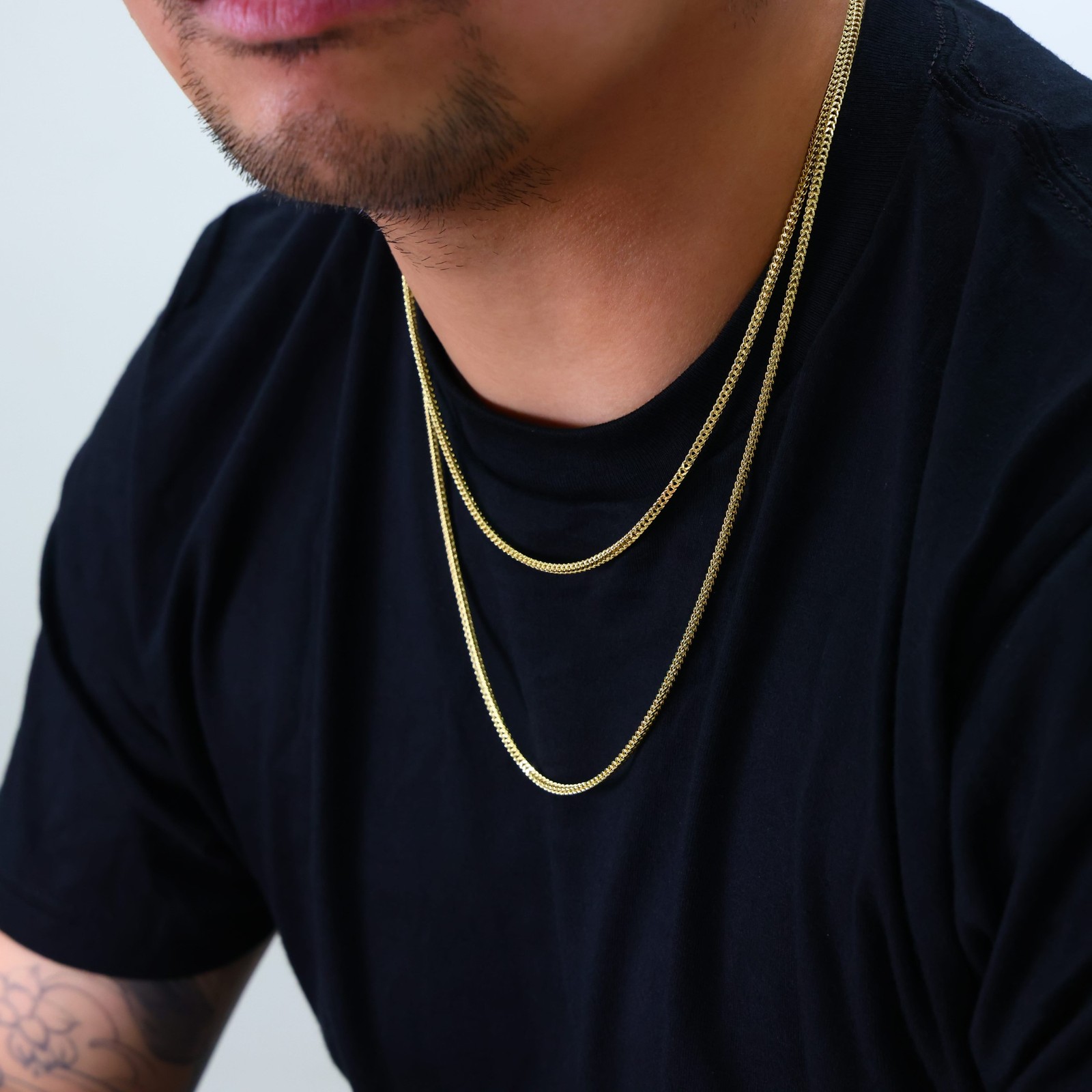 14K Yellow Gold 2.1mm Franco Box Wheat Spiga Chain Pendant Necklace 14″-24″