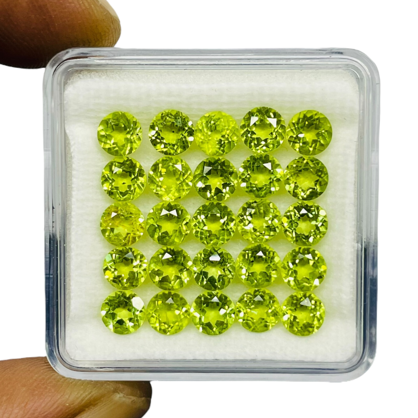 VVS 25 Pcs Natural Peridot 5mm Round Cut Loose Top Quality Loose Gemstones Lot