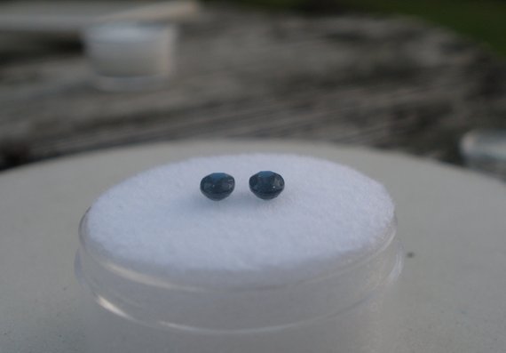 Blue Sapphire Oval Loose Faceted Natural Gem Pair 5x3mm each