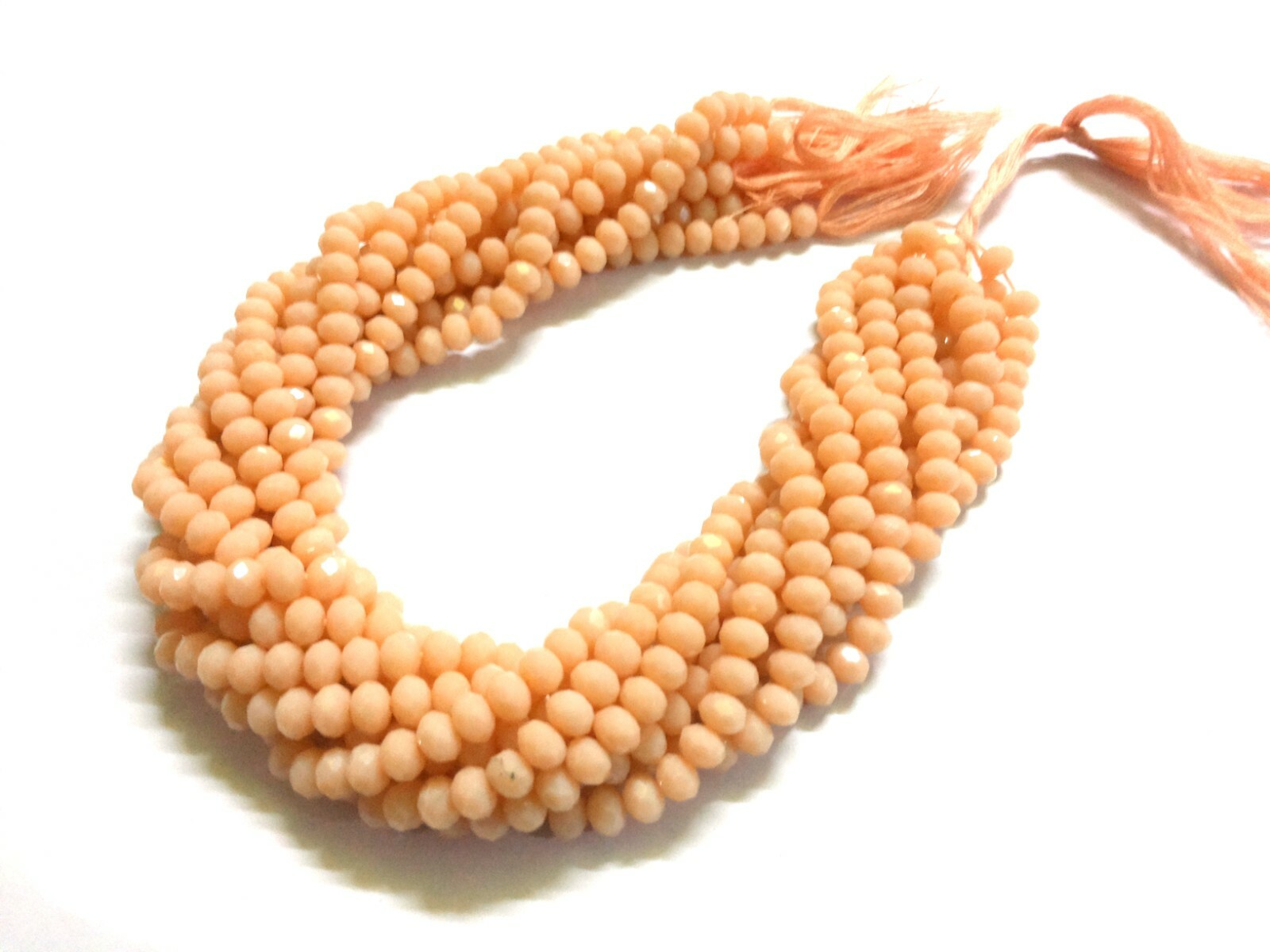 5 Strand Pink Opal Chalcedony Rondelle Faceted 6mm Gemstone Beads 12″inch