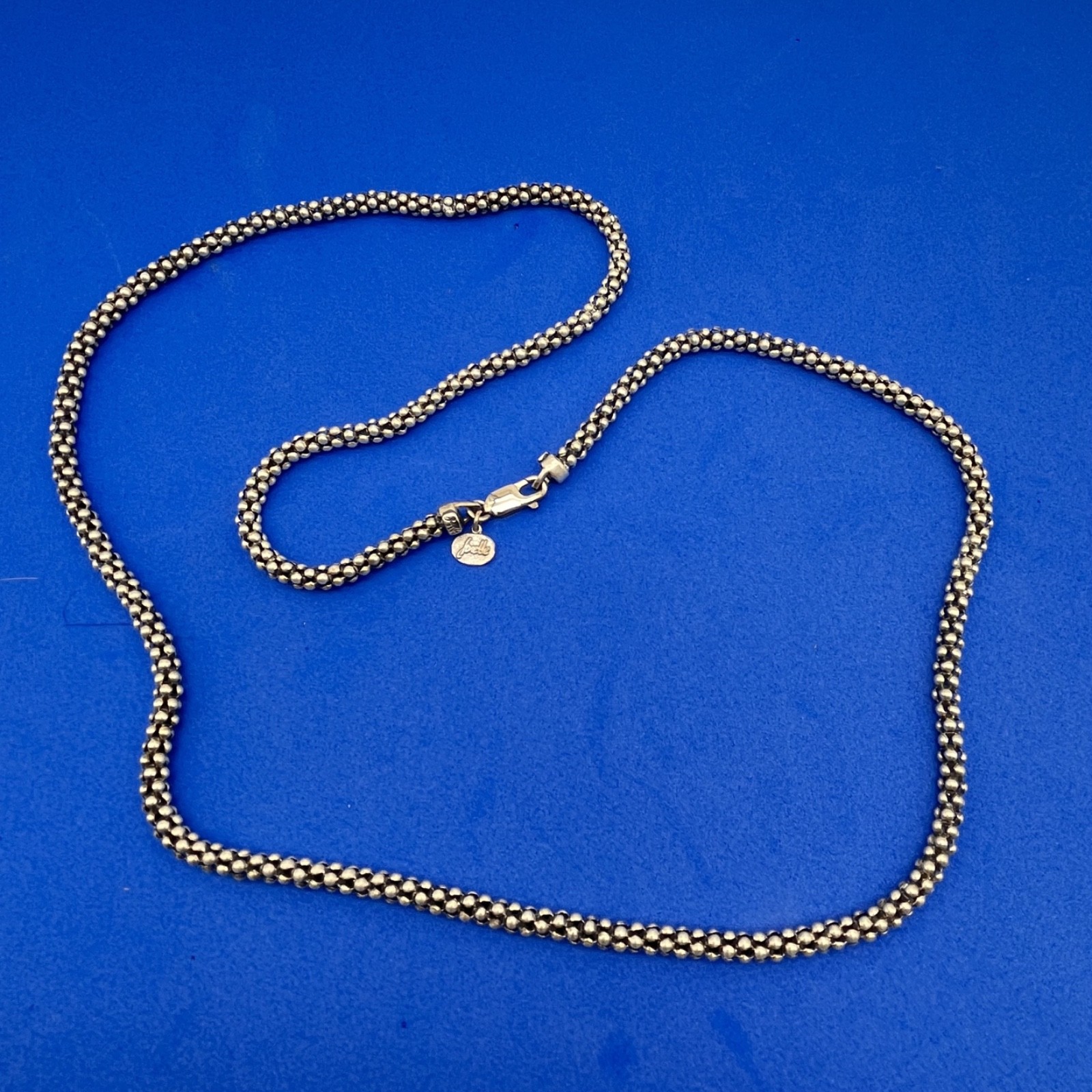 Vintage Joielle Popcorn Necklace Sterling Silver Chain 15 Grams 25″