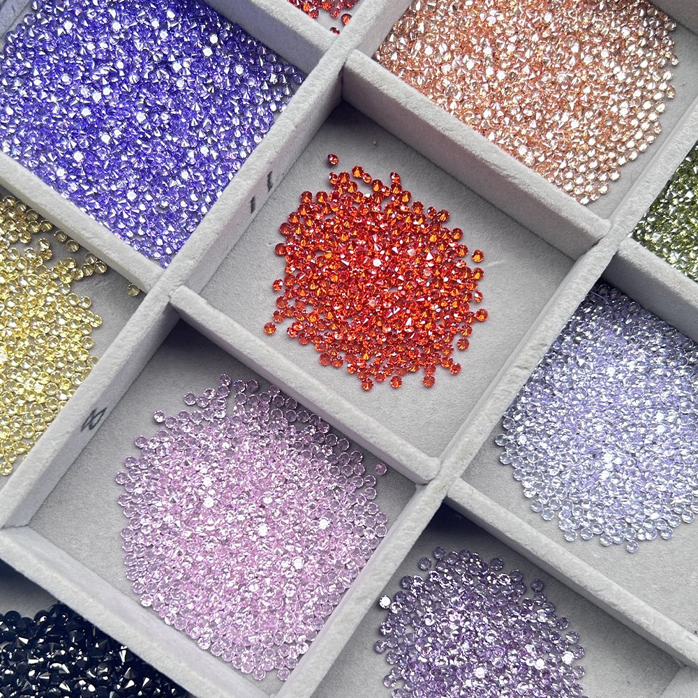 Fancy Color Small Size Loose Zirconia 1000pcs 0.8mm-3.5mm for Jewelry DIY Rings