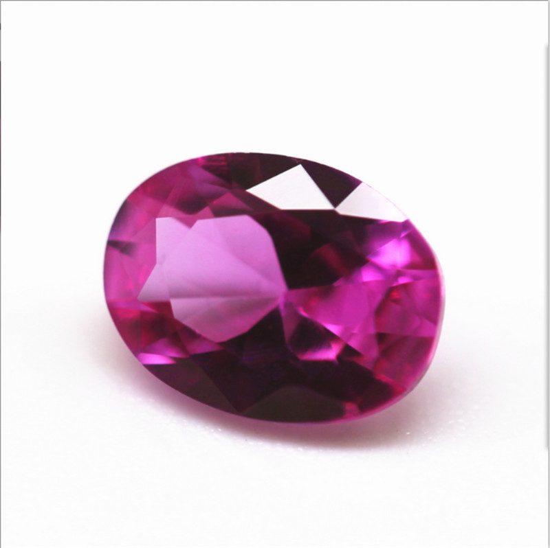 High hardness Oval Rose Red Ruby Lab-Created AAAA+ Loose Gems 3x5mm to 12x16mm