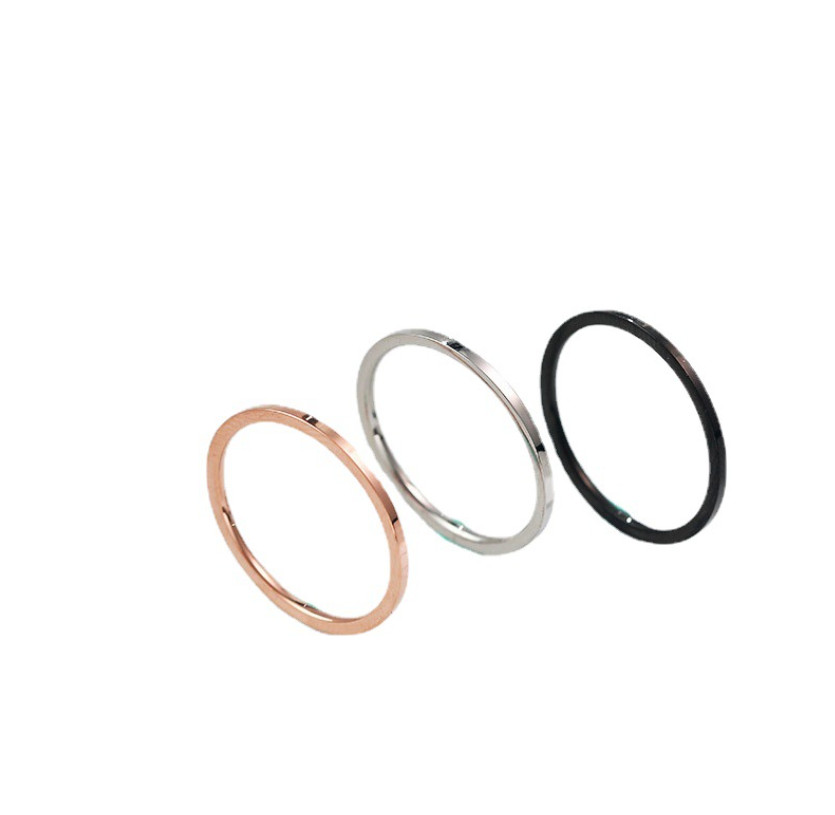 1mm Thin Plain Silver Gold Plated Stainless Steel Ring Wedding Band Size 3-10
