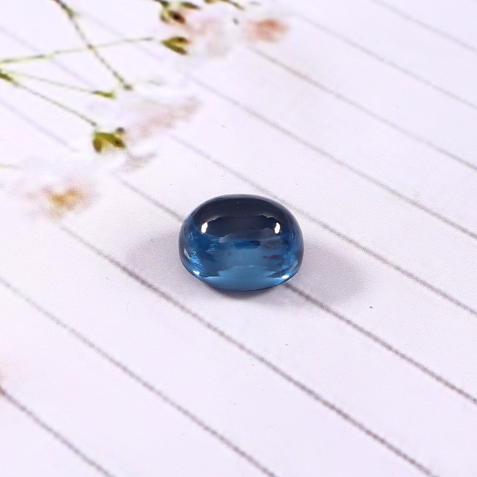 AAA Natural Brazilian Blue Tourmaline Loose Oval Cabochon Gemstone 9×7 MM
