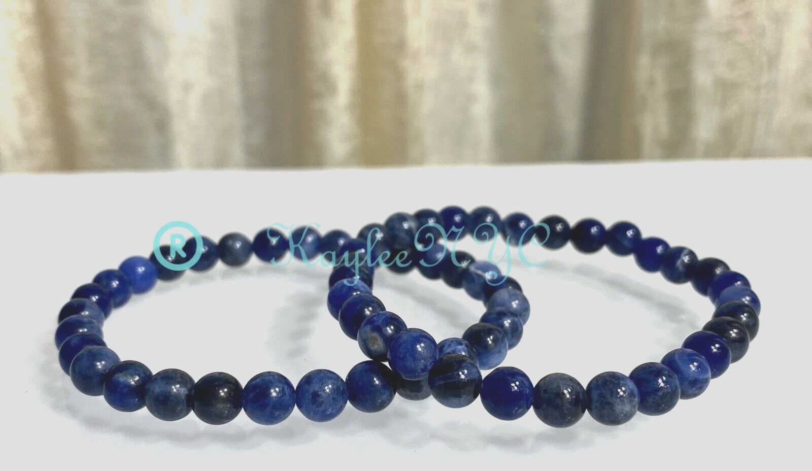 Wholesale Lot 6 Pcs Natural Sodalite 6mm 7.5” Crystal Healing Stretch Bracelet