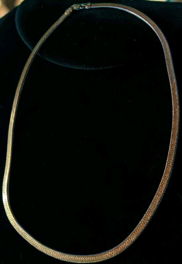 Vintage VIOR FGS Italy 925 Sterling Silver Gold Vermeil Herringbone Chain 18″