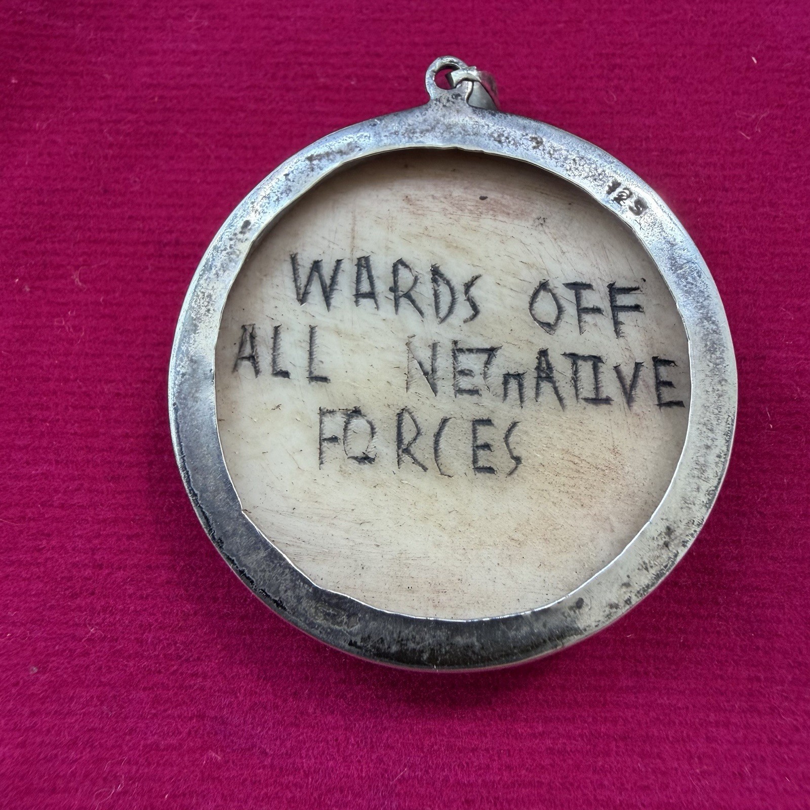 Sterling Silver 925 Nepalese Hand Carved Pendant – Wards Off Negative Forces