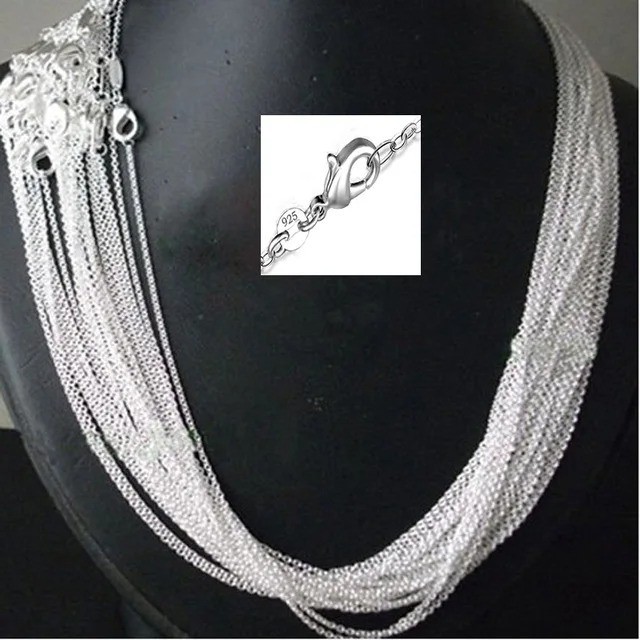Wholesale 10pcs 925 Sterling Solid Silver Plt 1mm Snake Chain Necklace 16-30inch