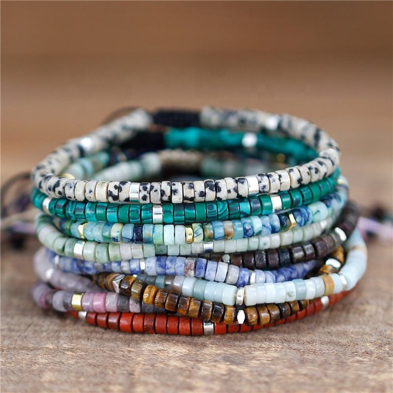 Natural Crystal Stone Bracelet Gemstone Beaded Dainty Healing Bracelet Handmade