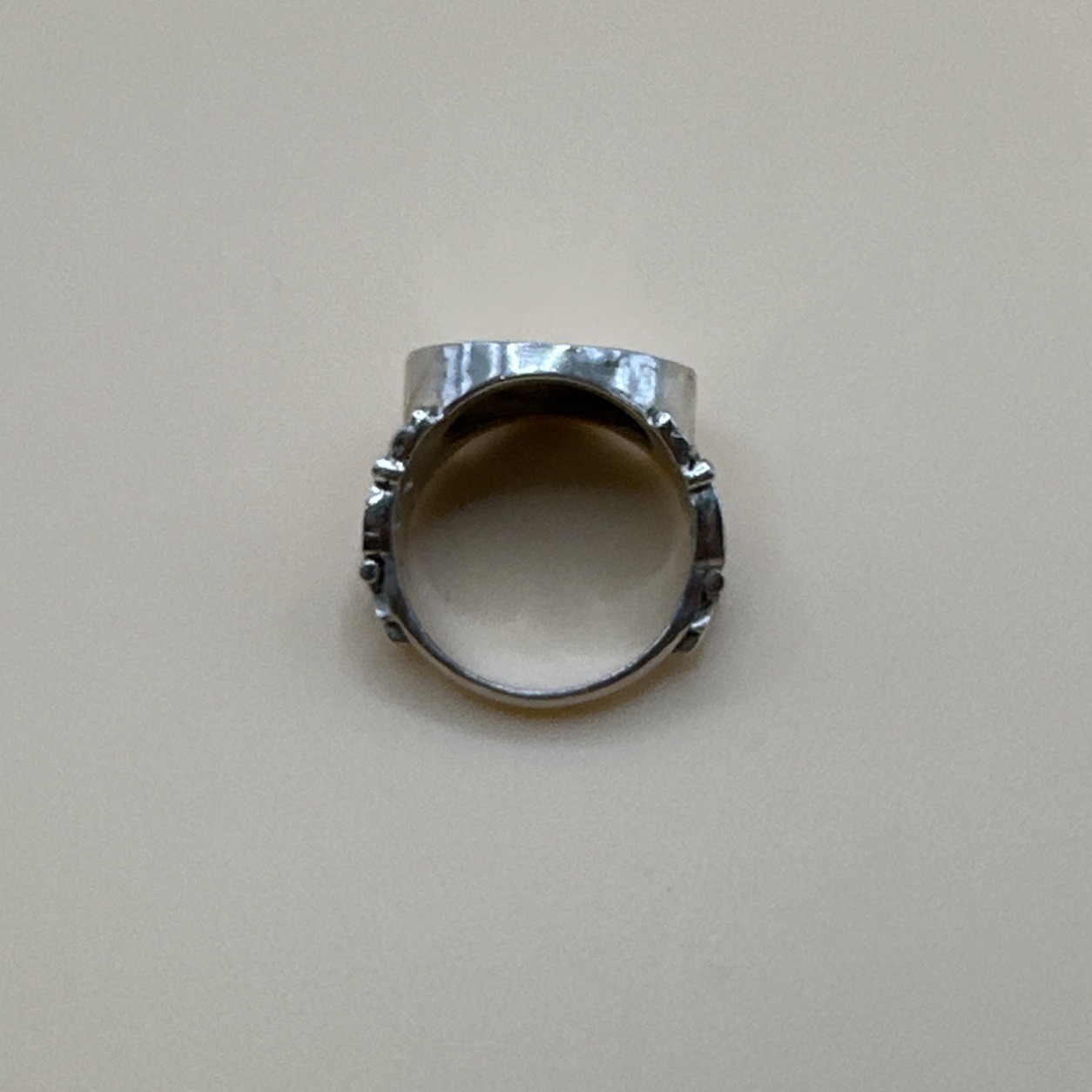 Vintage 925 Sterling Silver Nepal Coin Ring / Size 8