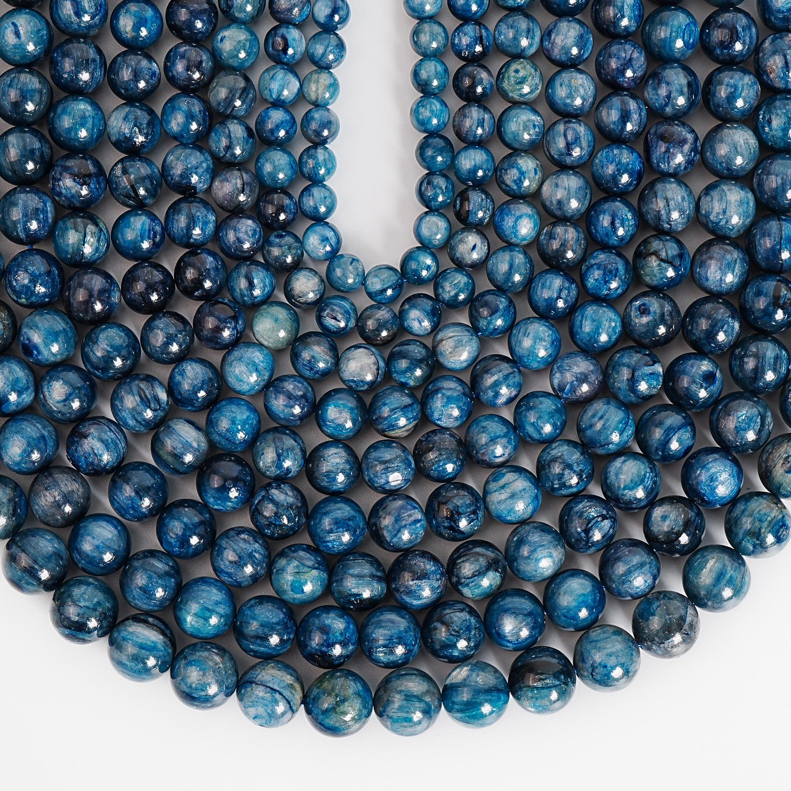Blue Kyanite Smooth Round A Gemstone Loose Beads 7MM 8MM 9MM 10MM 11MM 12MM