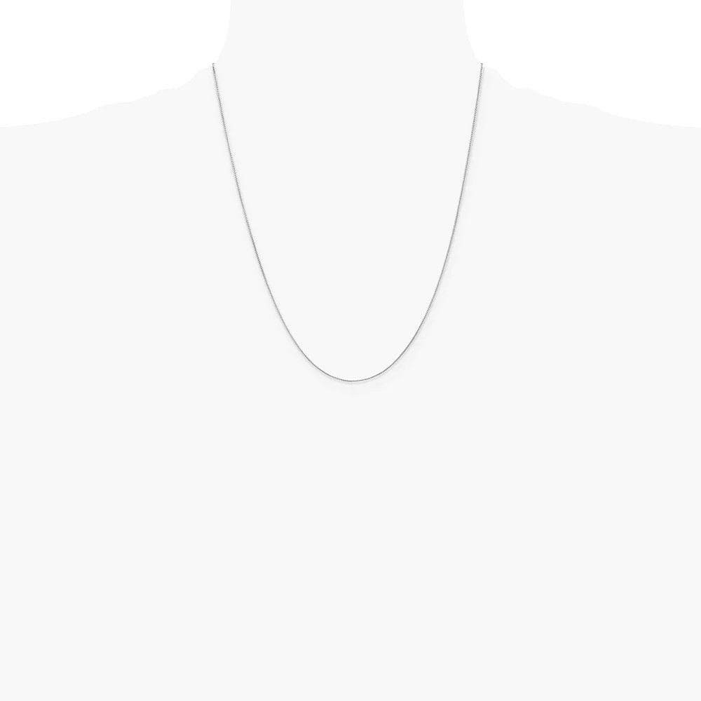 14K White Gold .85mm Spiga With Spring Ring Clasp Chain Necklace 16″-30″